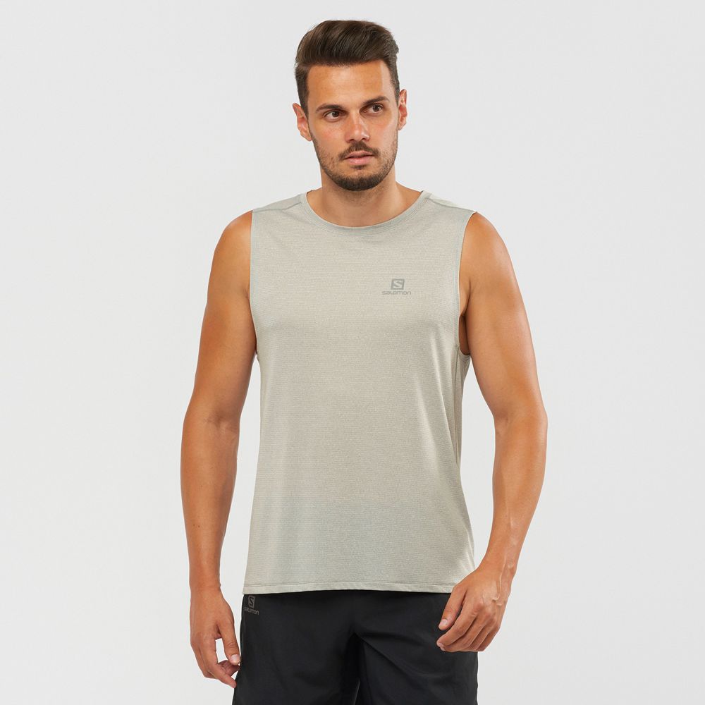 SALOMON AGILE M Philippines - Men's Tank - Grey | 415267-NLS